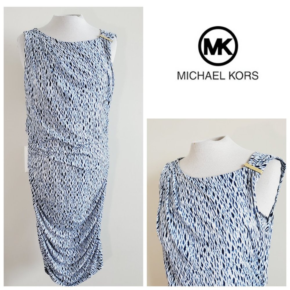 MICHAEL KORS Printed Ruched Dress